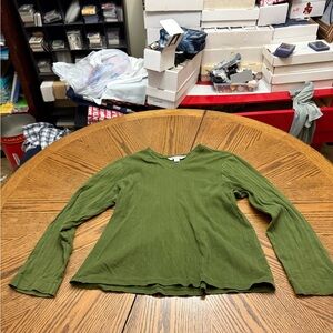 Pendleton Forest Green V-Neck LonG Sleeve